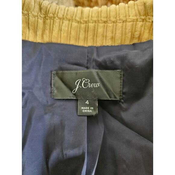 J.Crew Corduroy Blazer Jacket Womens Size 4 Tan Lined Career Academia Preppy - Picture 5 of 9